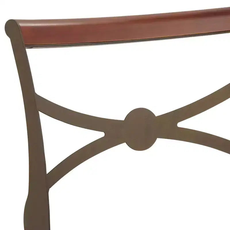 Tabouret de bar pivotant en métal bronze marron de 63,5 cm de haut, style traditionnel, coussin rond en similicuir avec dossier et repose-pieds pour comptoir de cuisine