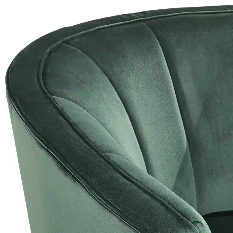 Green Velvet and Gold Tufted Accent Chair